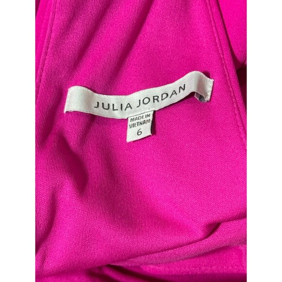 Julia Jordan Womens Midi Dress Size 6 Pink Twist Neck Halter Tulip Hem Summer - Picture 8 of 10